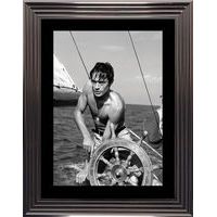 Affiche encadrée Noir et Blanc: Plein soleil - Delon Schneider - 50x70 cm (Cadre Glascow)